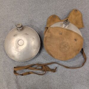 Vintage Boy Scouts of America Aluminum Water Canteens Flask with Canvas Case